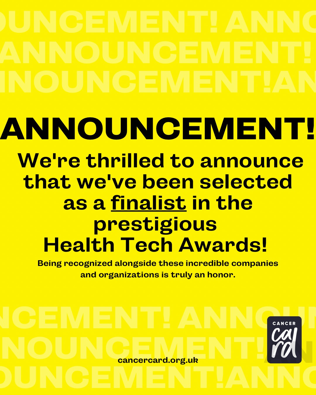 Cancer Card - 🏆 We're thrilled to announce that we've been... | Facebook