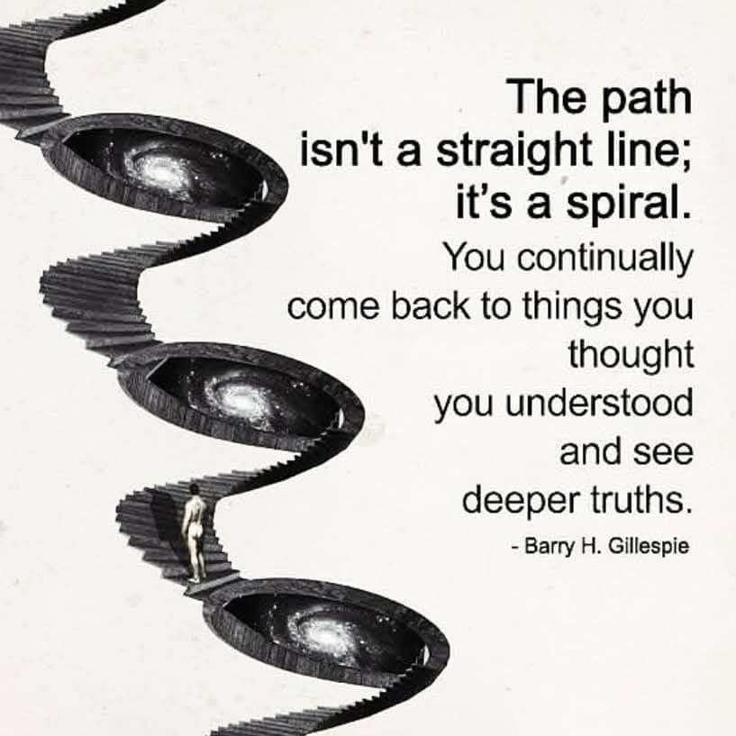 Life's journey as a spiral staircase of growth and self-discovery