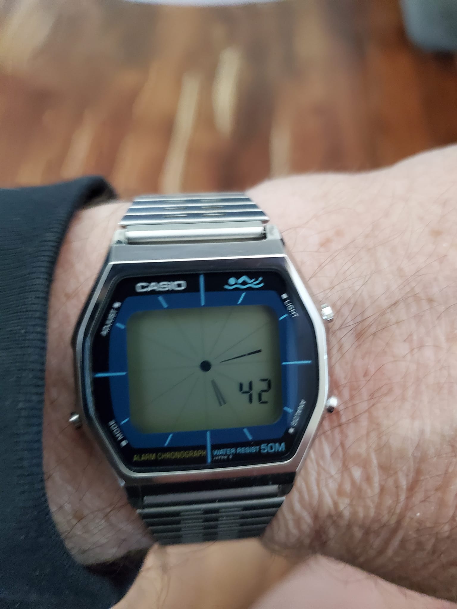CASIO AA-92W 80s “Blue Thunder” Swimmer Love at first sight! 1980 AA-92W (swimming boy) not for sale
