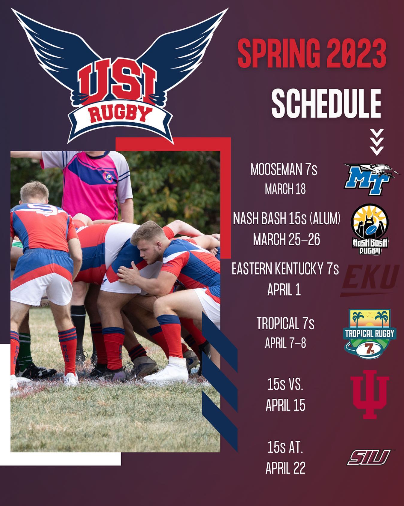 USI Rugby Club - Our spring season schedule is finally...
