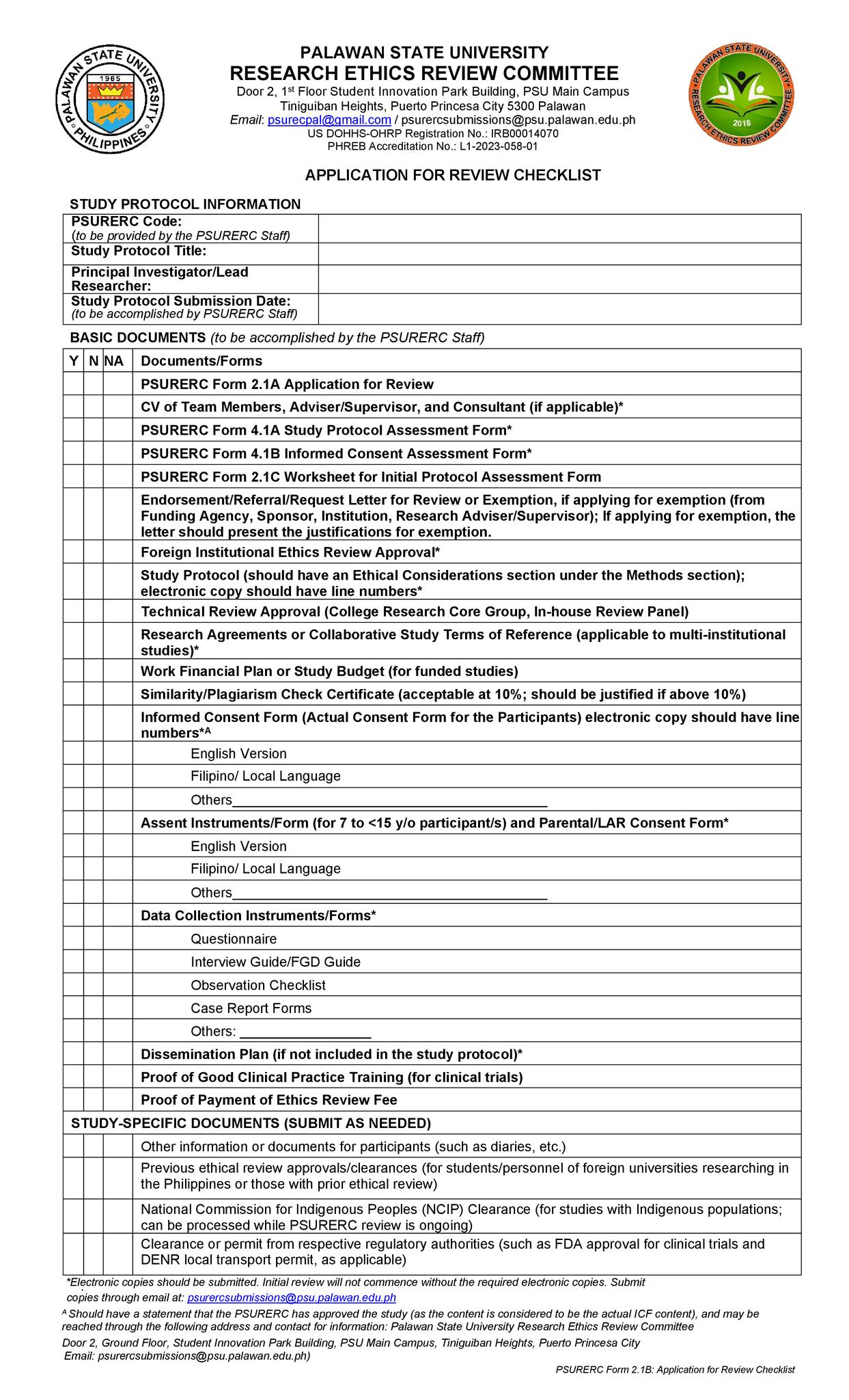 PSU-Research Ethics Review Committee