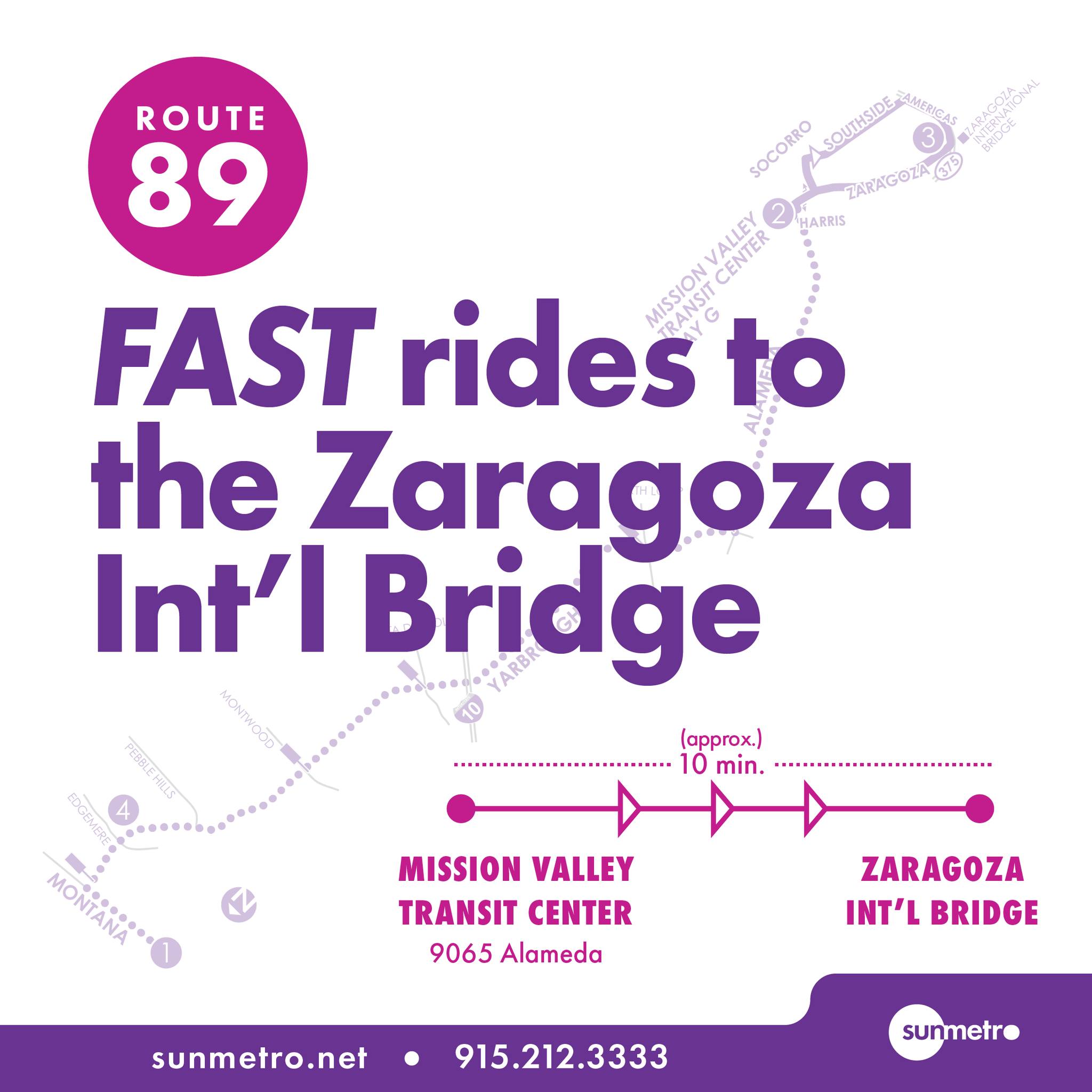 Sun Metro - Catch a ride to the border on Route 89! This... | Facebook