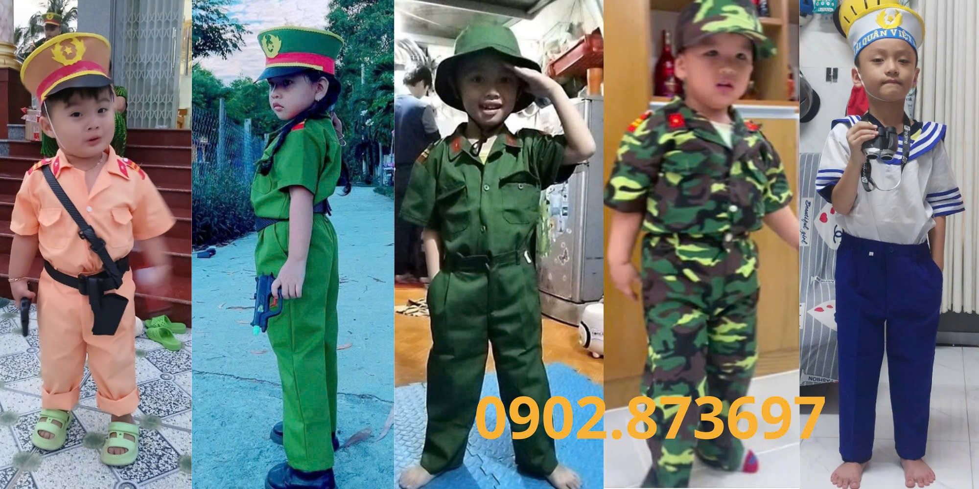 Trang... - Trang phục bộ đội trẻ em - Trang phục rằn ri cho bé