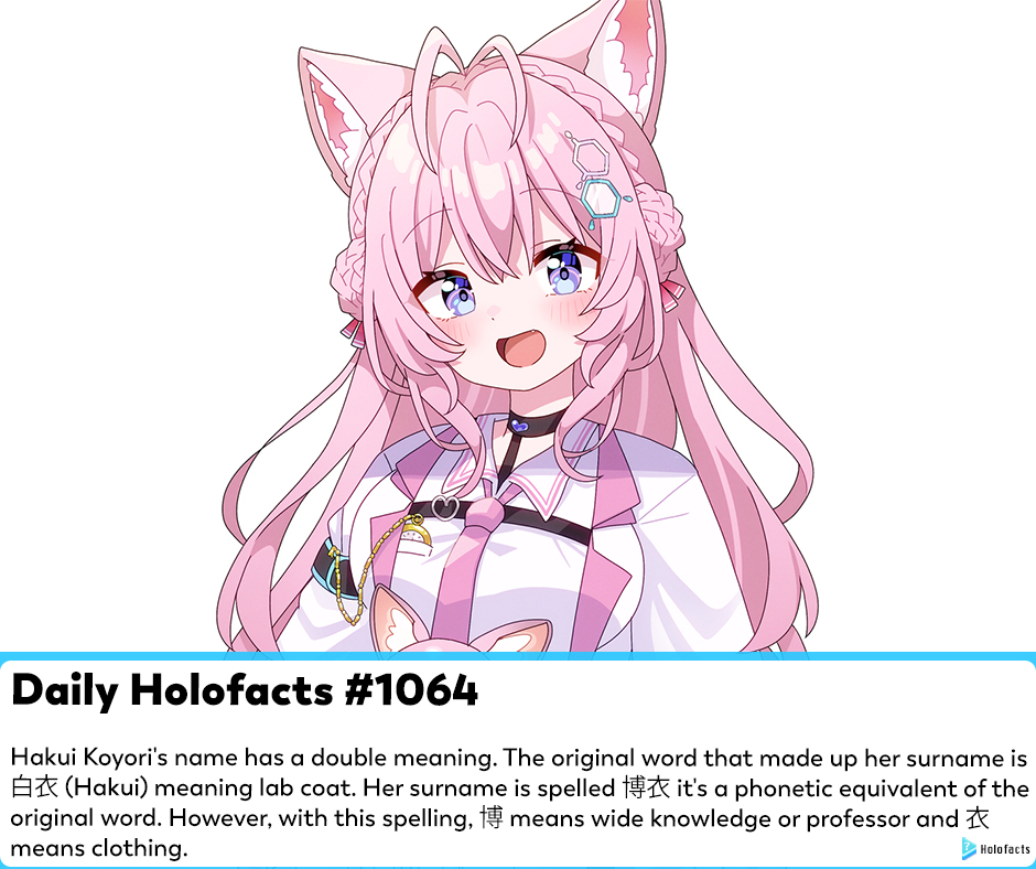 Holofacts - Daily Holofact #1064 Koyori's name fun fact Holofact ...