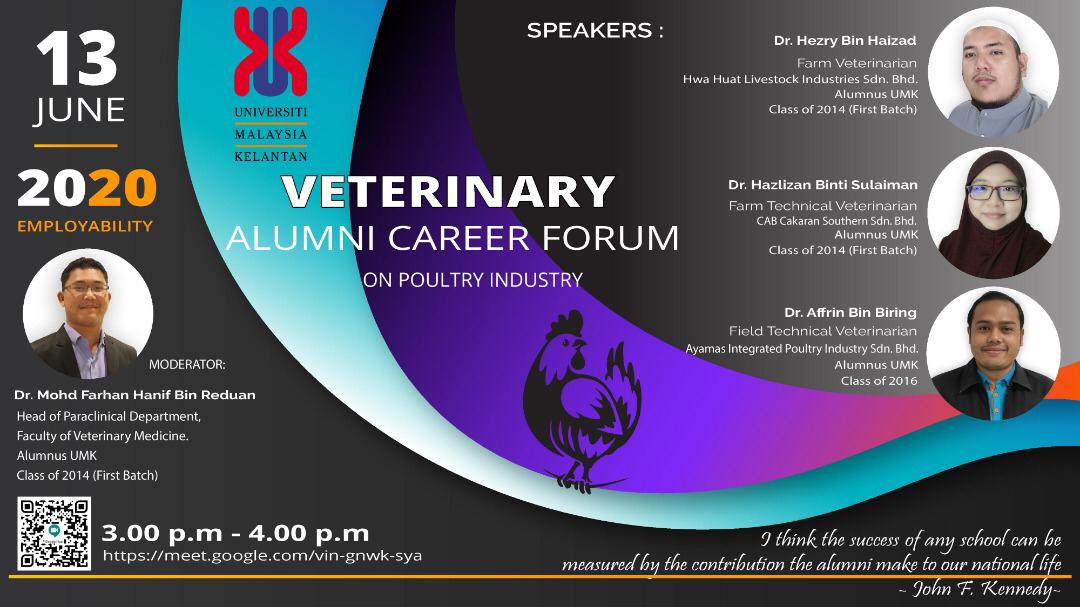 Faculty Of Veterinary Medicine Umk We Are Proud To Present Umk S First Veterinary Alumni Career Forum 2020 Let S Hear What Our Alumni Have To Say About Being A Veterinarian Working In