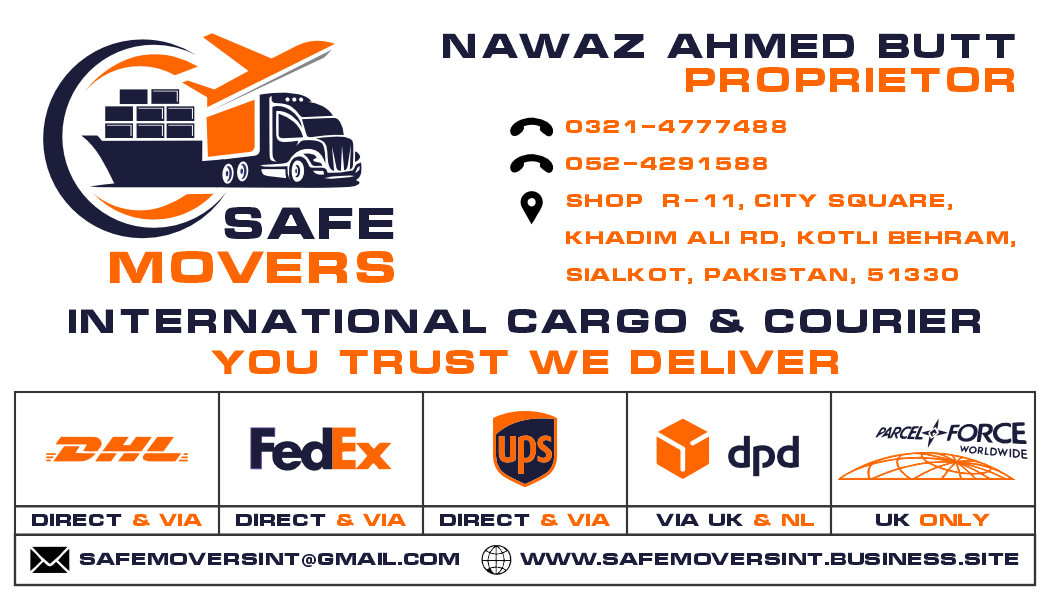 Safe Movers International Cargo & Courier | Sialkot