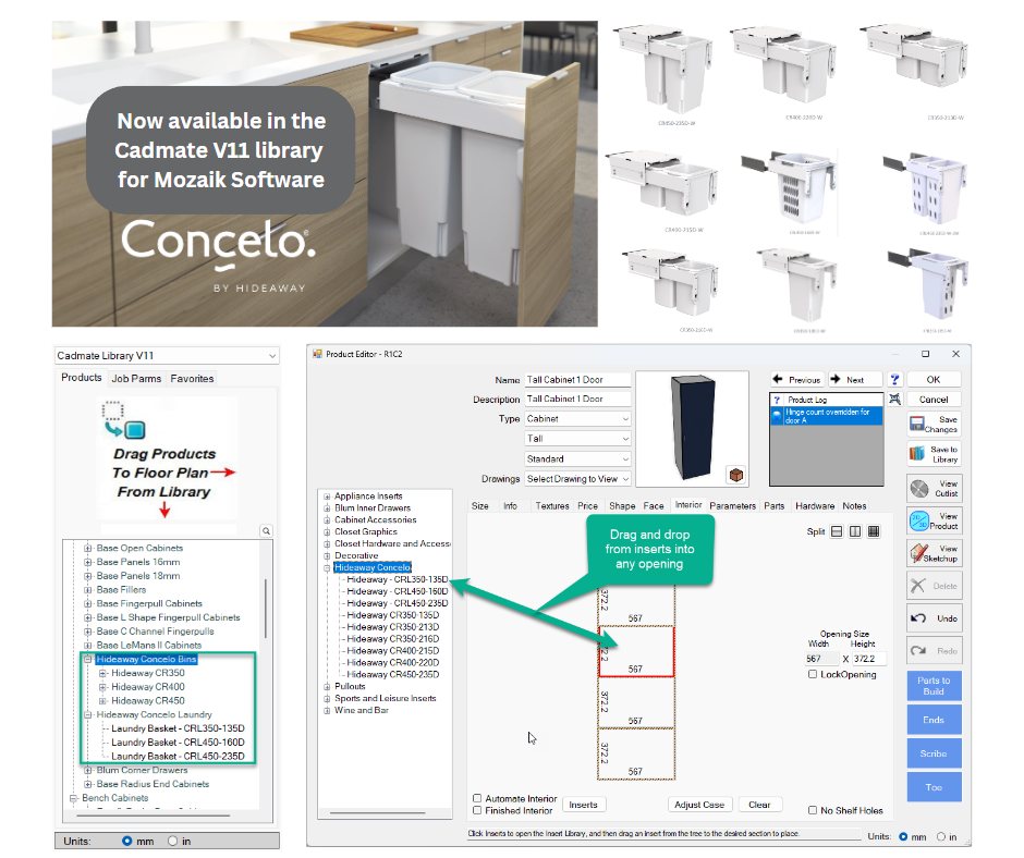 Cadmate - The Concelo by Hideaway range is now available...
