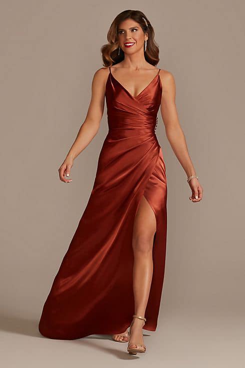 dark brown off shoulder dress Satin A-line Prom Dress, Brown Satin Evening 31.0 Waist ASOS Design - Maxi Dresser Size:Standard partywear
