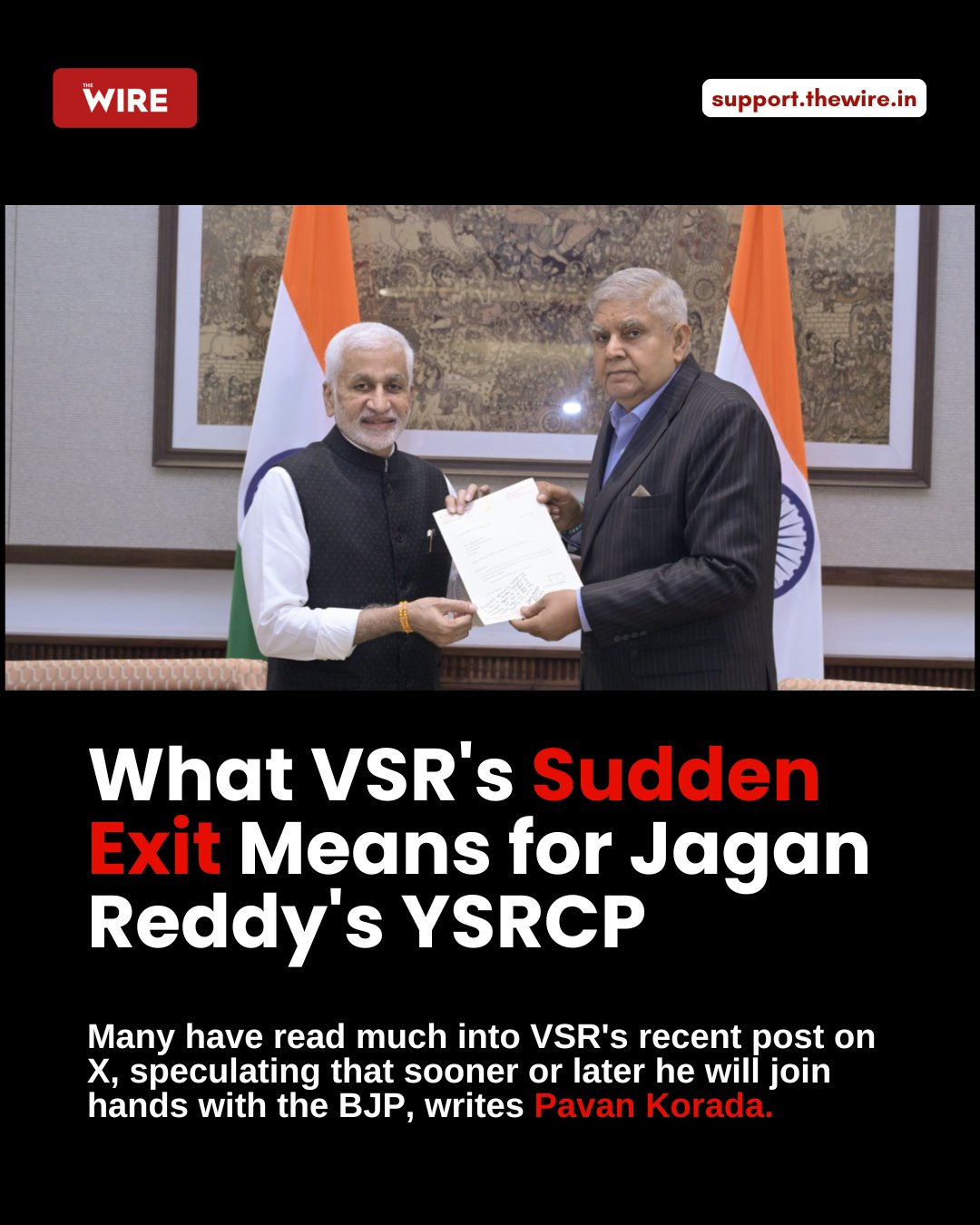 TheWire.in - V. Vijay Sai Reddy (VSR), a confidant of former chief ...
