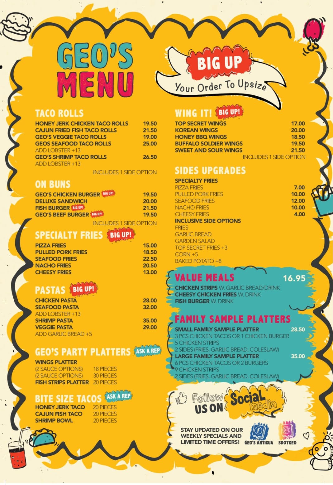GEO'S - Welcome To Our Menu Update! 🔊SCREENSHOT🔊 🍟New MENU...