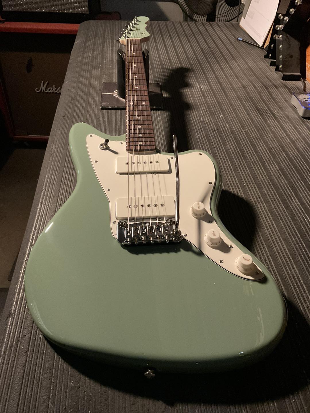 G&L Doheny guitar in surf green and emerald blue
