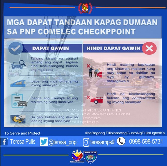 Teresa - MGA DAPAT TANDAAN KAPAG DUMAAN SA PNP COMELEC CHECKPOINT. # ...