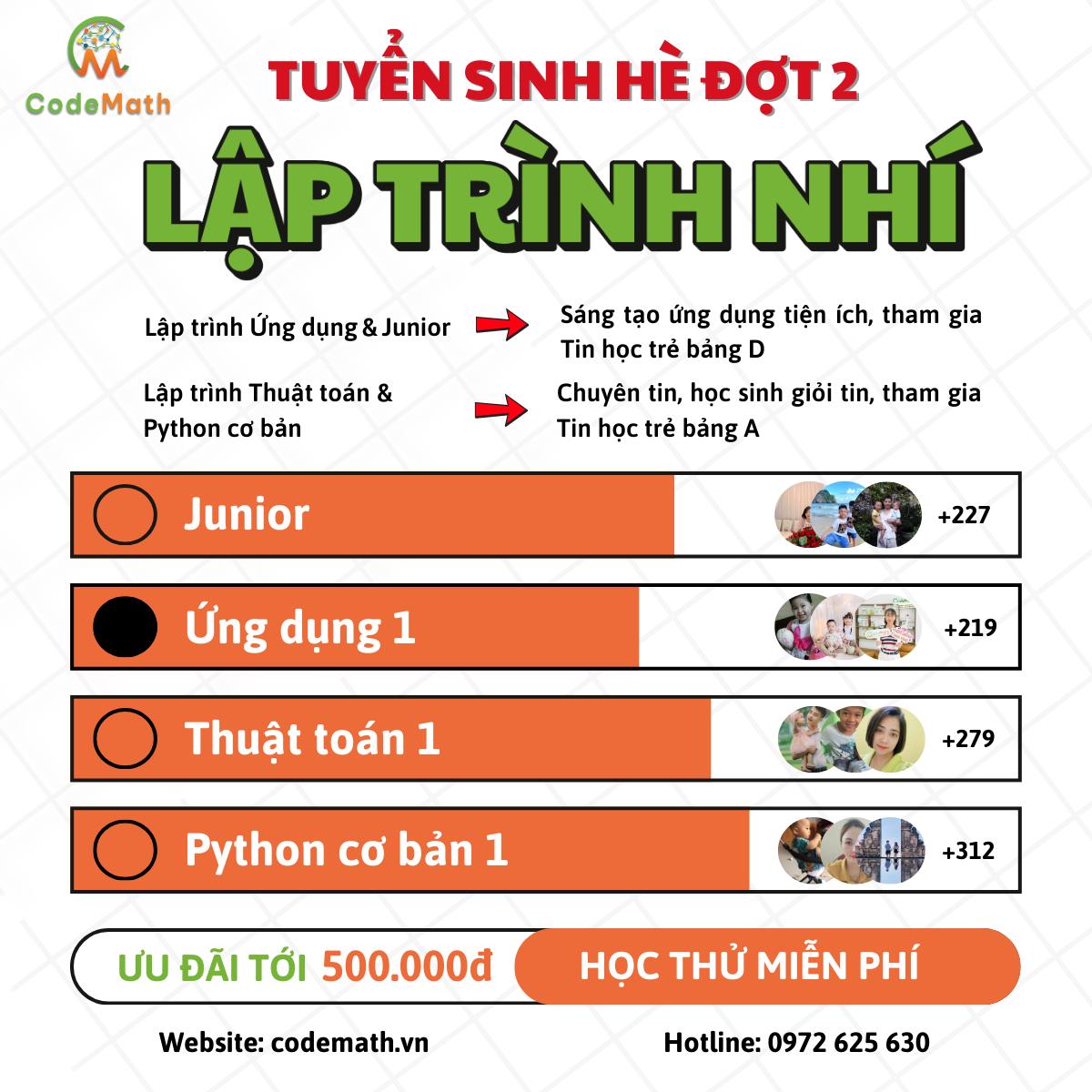 CodeMath - Chinh phục Lập trình & Toán quốc tế | Hanoi