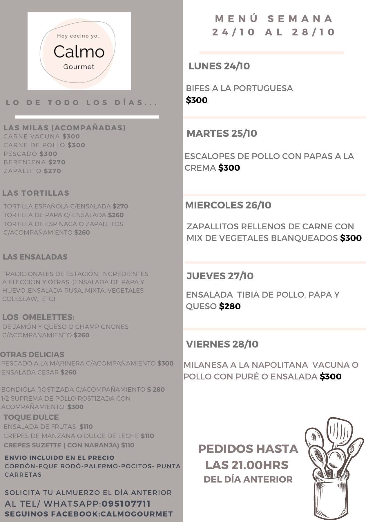 CALMO Gourmet - Compartimos el menú de la semana! | Facebook
