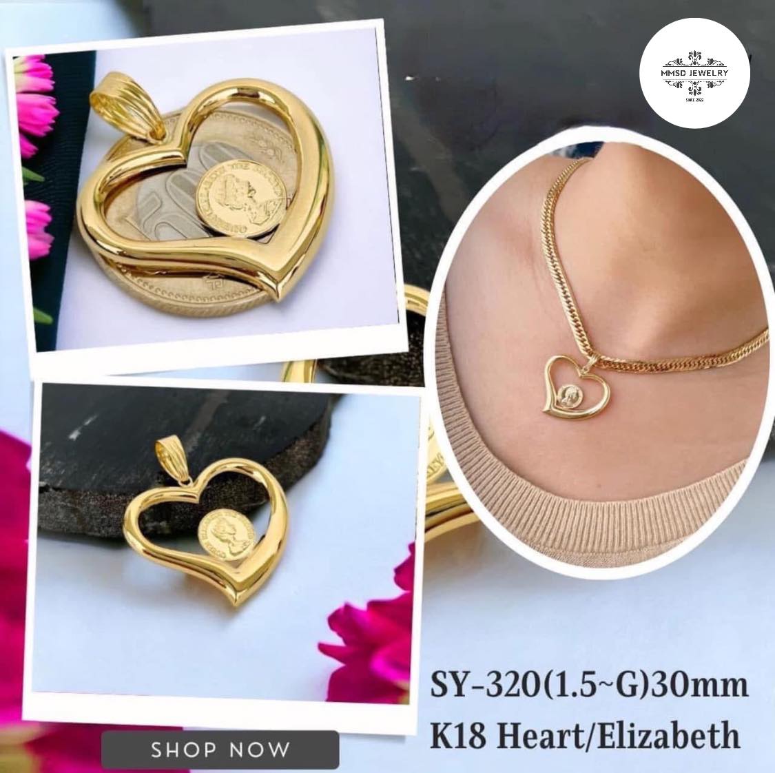 HEARTBIZ INFINITY PENDANT K18 JAPAN GOLD