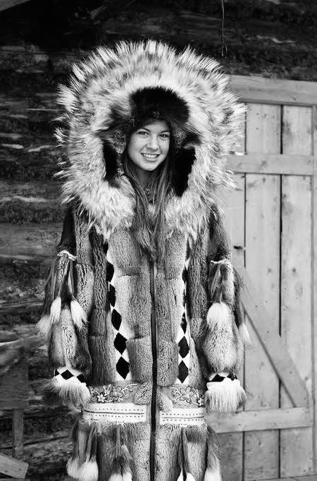 Inuit woman in traditional West Greenland clothing