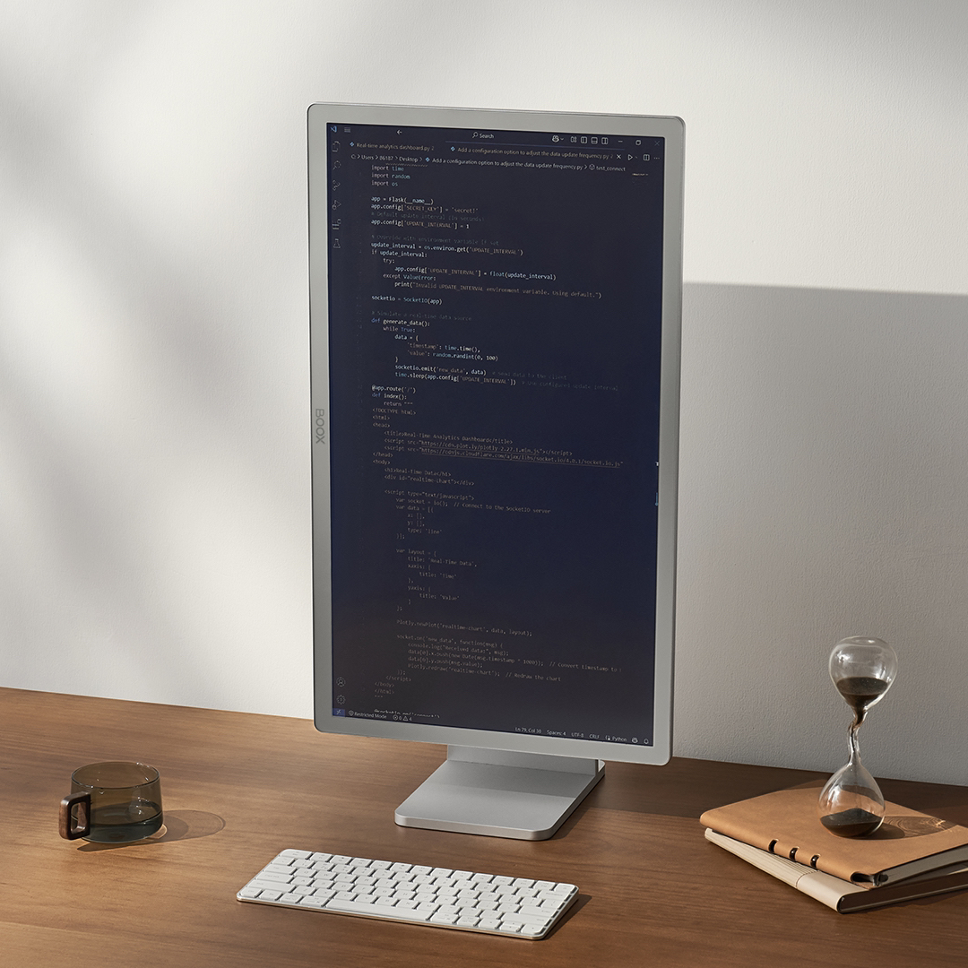 Boox Mira e-ink monitor for eye strain relief