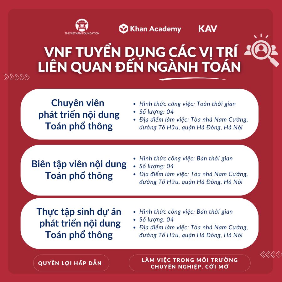 [TUYỂN DỤNG] Tổ chức The... - The Vietnam Foundation - VNF | Facebook