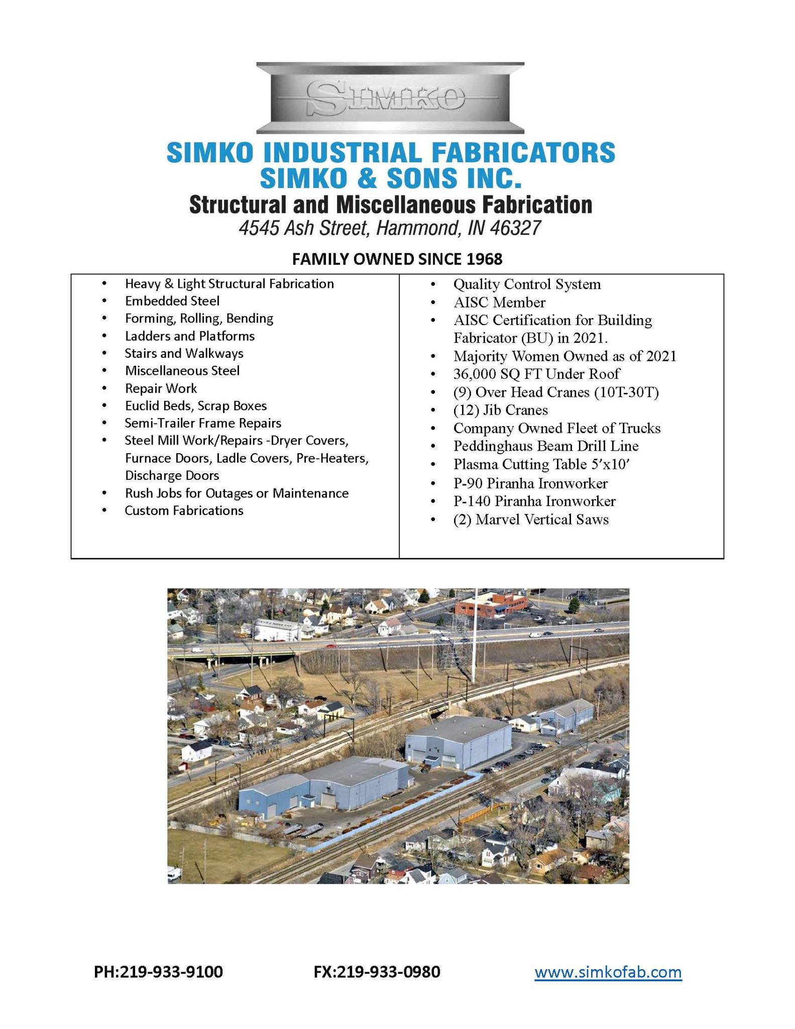 Simko Industrial Fabricators Inc | Hammond IN