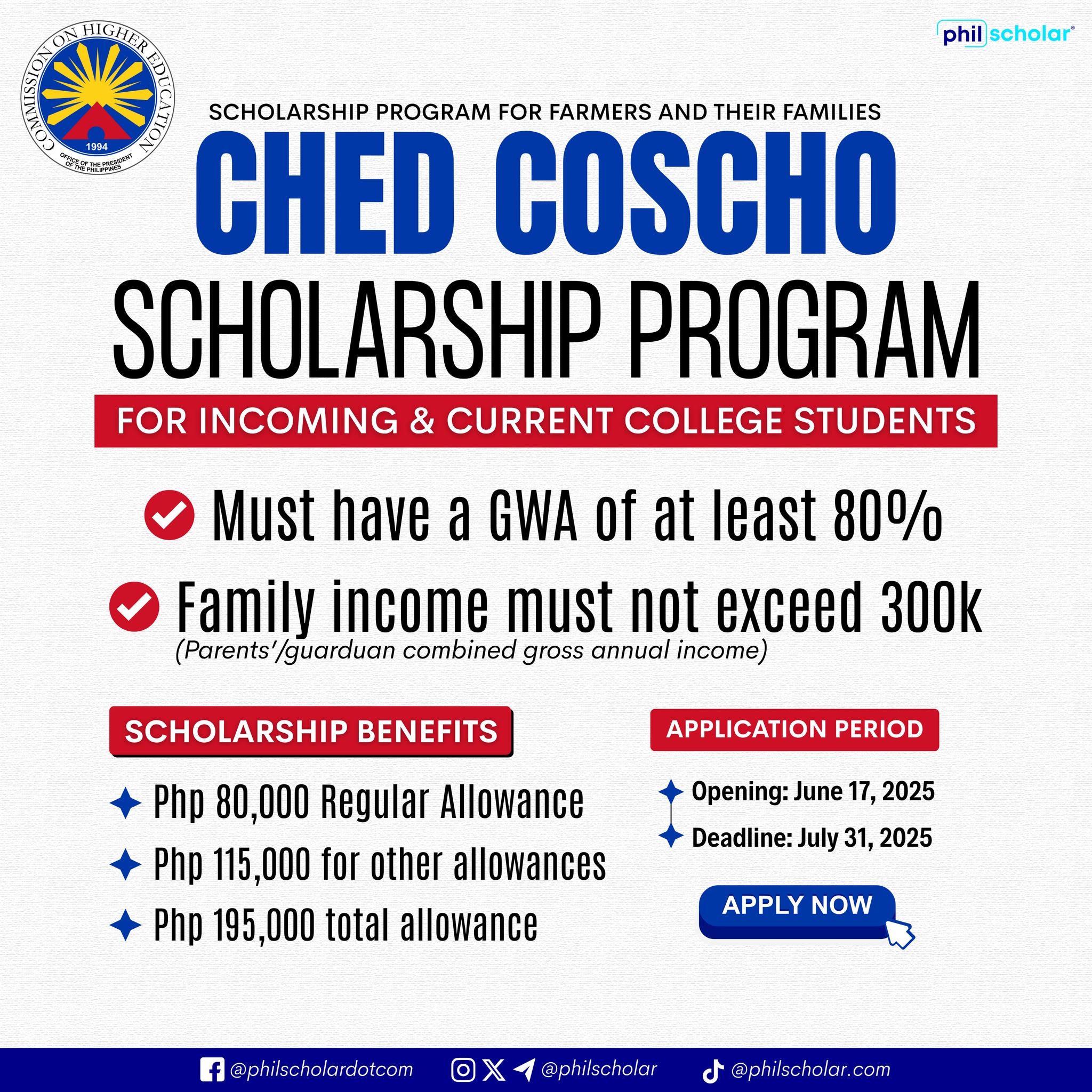 Philippine - SCHOLARSHIP ALERT‼️ ICYMI: Several Commission on Higher ...