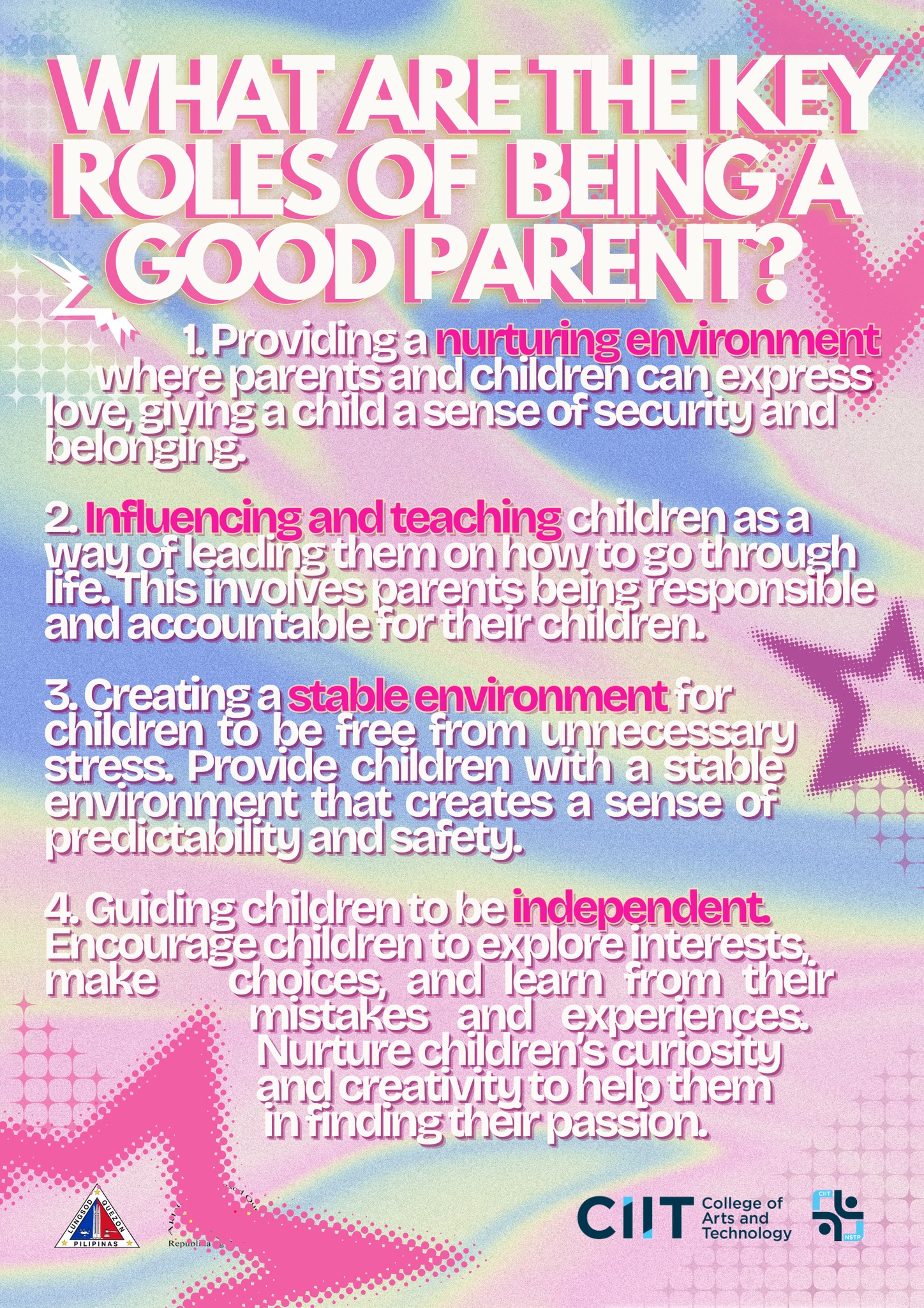 CIIT NSTP - What are the Key Roles of being a good parent?... | Facebook