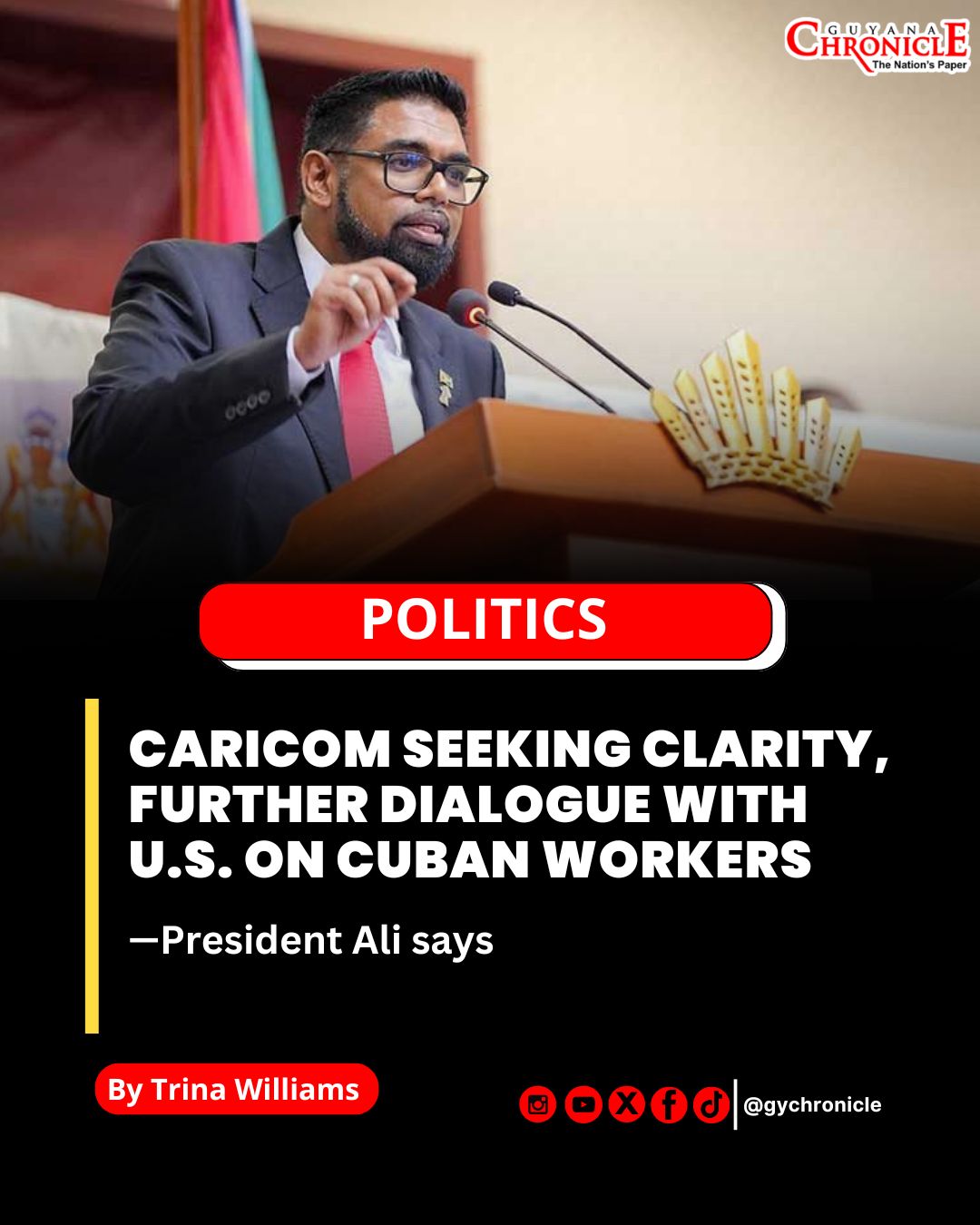 PRESIDENT, Dr Irfaan Ali has stated... - Guyana Chronicle | Facebook