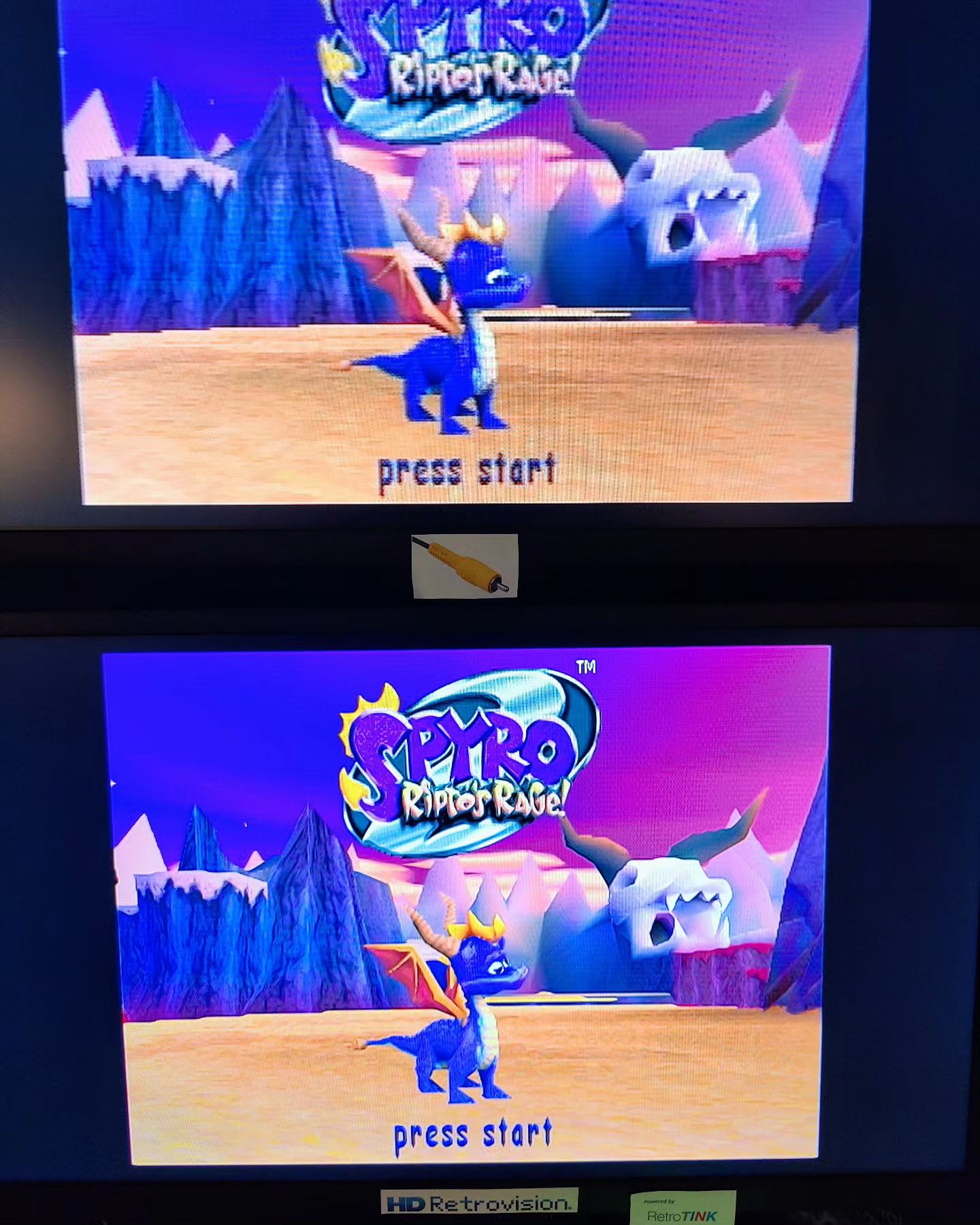 Gamelike - Spyro 2 on PlayStation. Both screens are connected to the ...