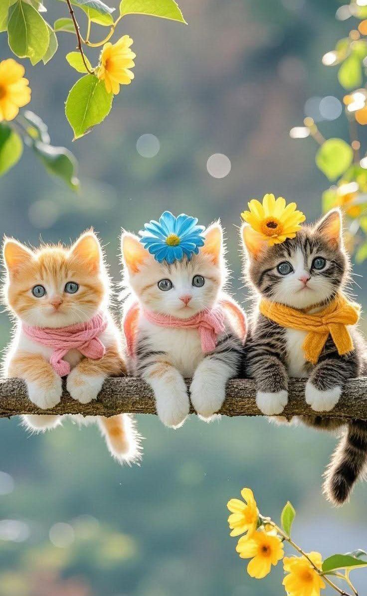 Cats We Love - Spring lover kitties .. 🌼🐈💙🌼🐈🌼💙🐈🌼 | Facebook