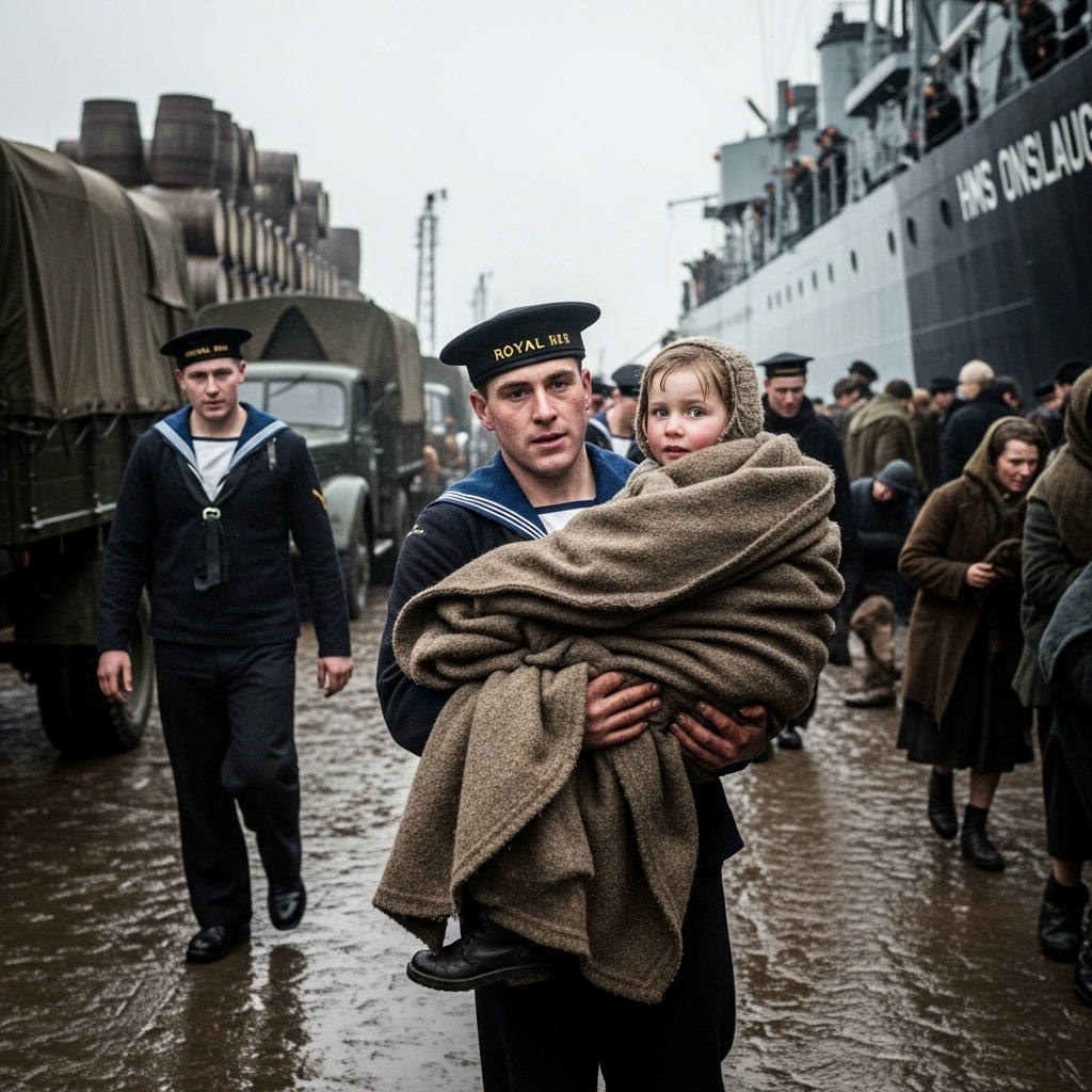 Military - On 1 March 1945, a Norwegian child is carried to an ...