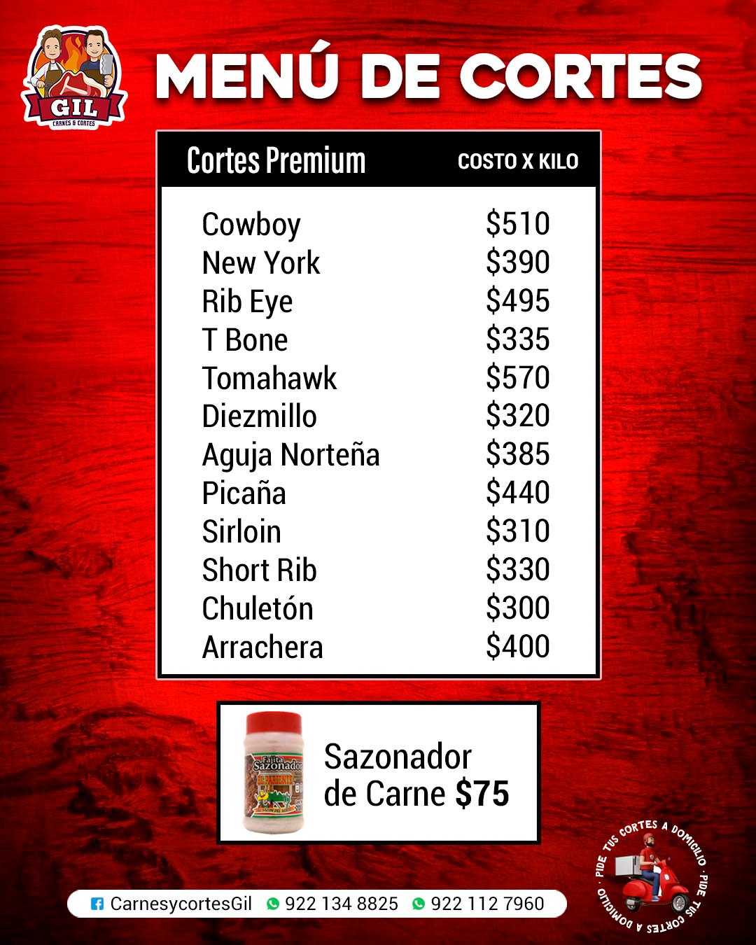 🥩 SCheca nuestro menú y haz tu pedido.... - CarnesycortesGil | Facebook