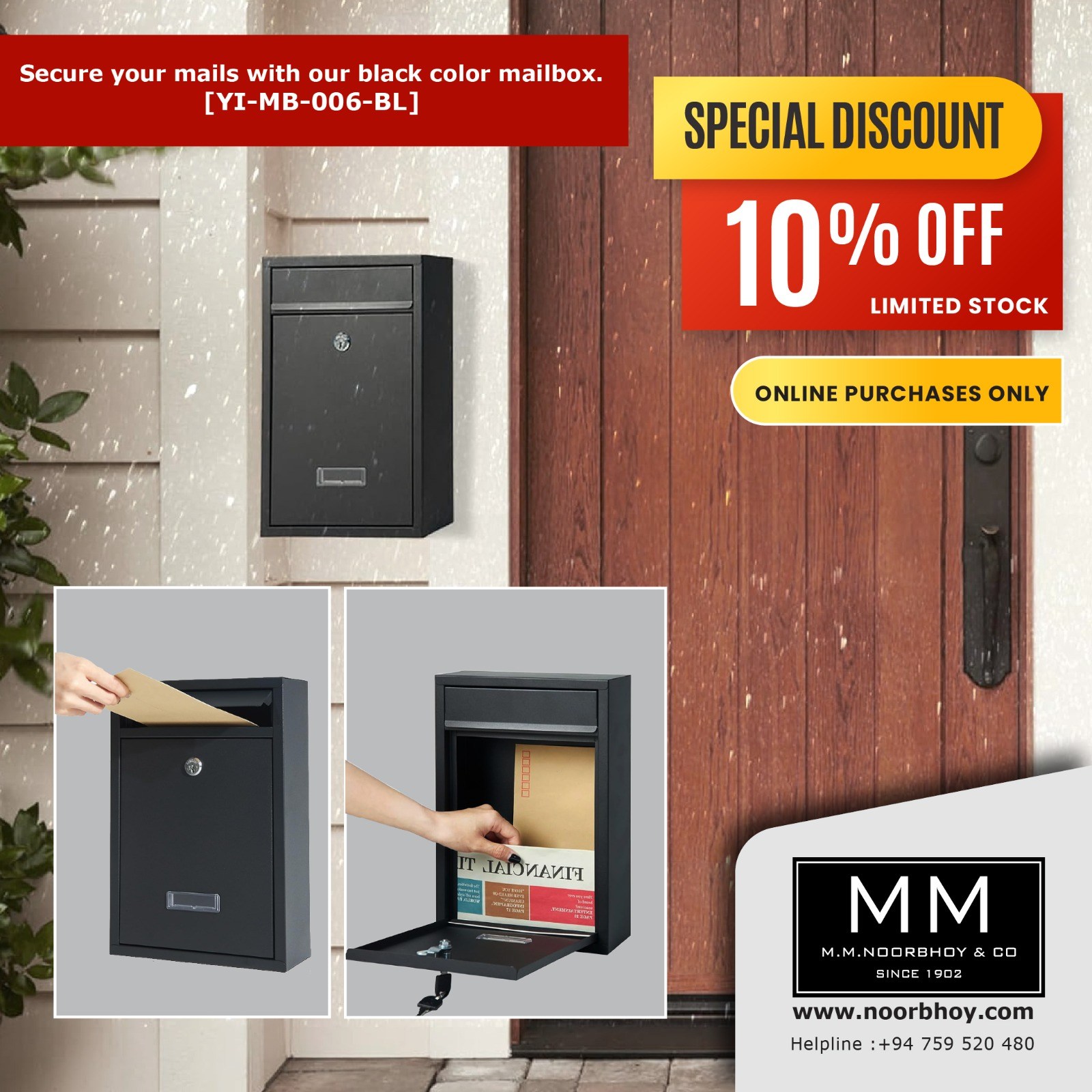 M. M. - Secure your mail in style! This sleek black mailbox (32 × 21.5 ...