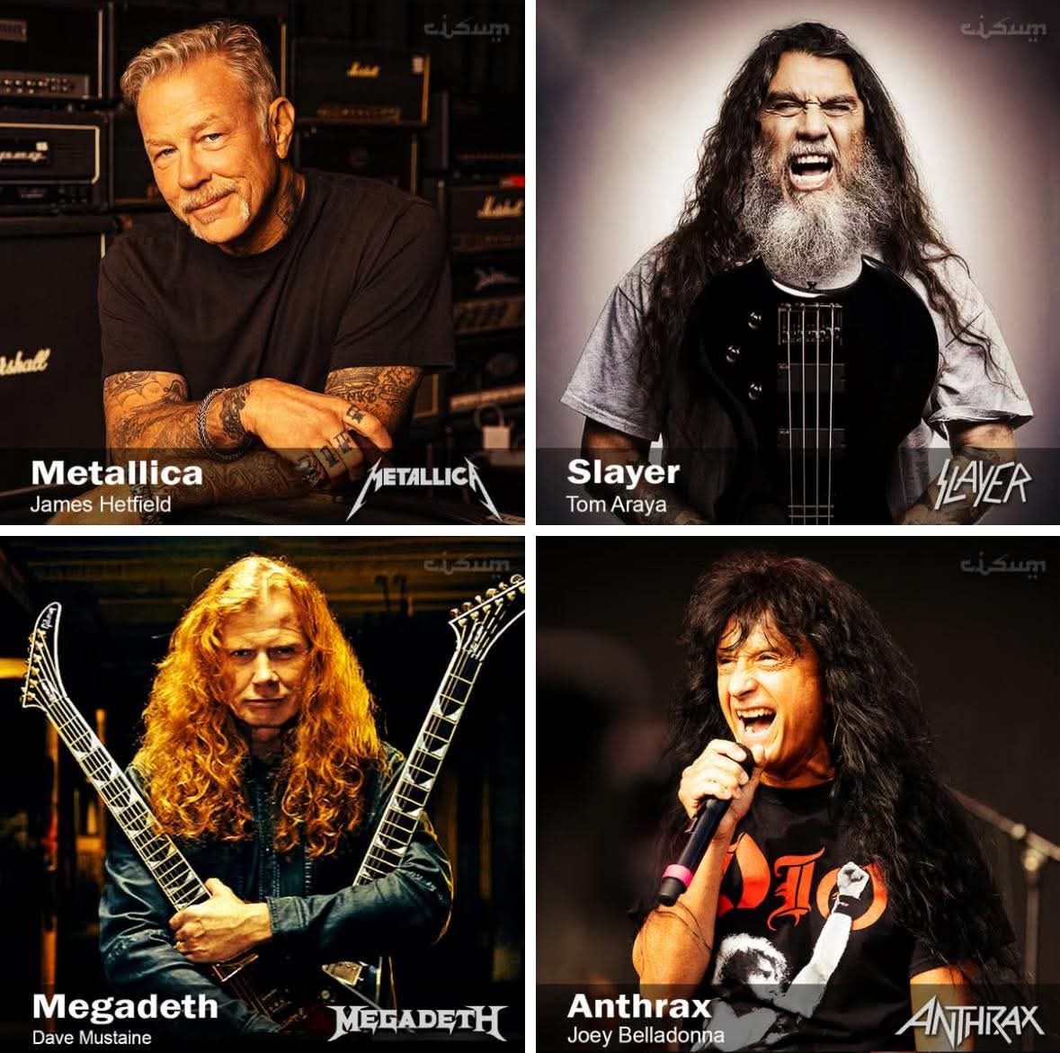 The BIG 4 🤘Rank them from 1-4! #metallica #slayer #megadeth #anthrax