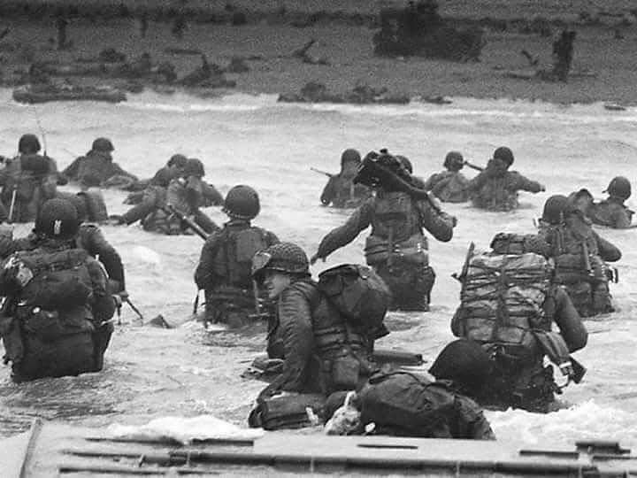 D-Day 6th June 1944 At approx. 13:12pm an LCVP lands infantry of