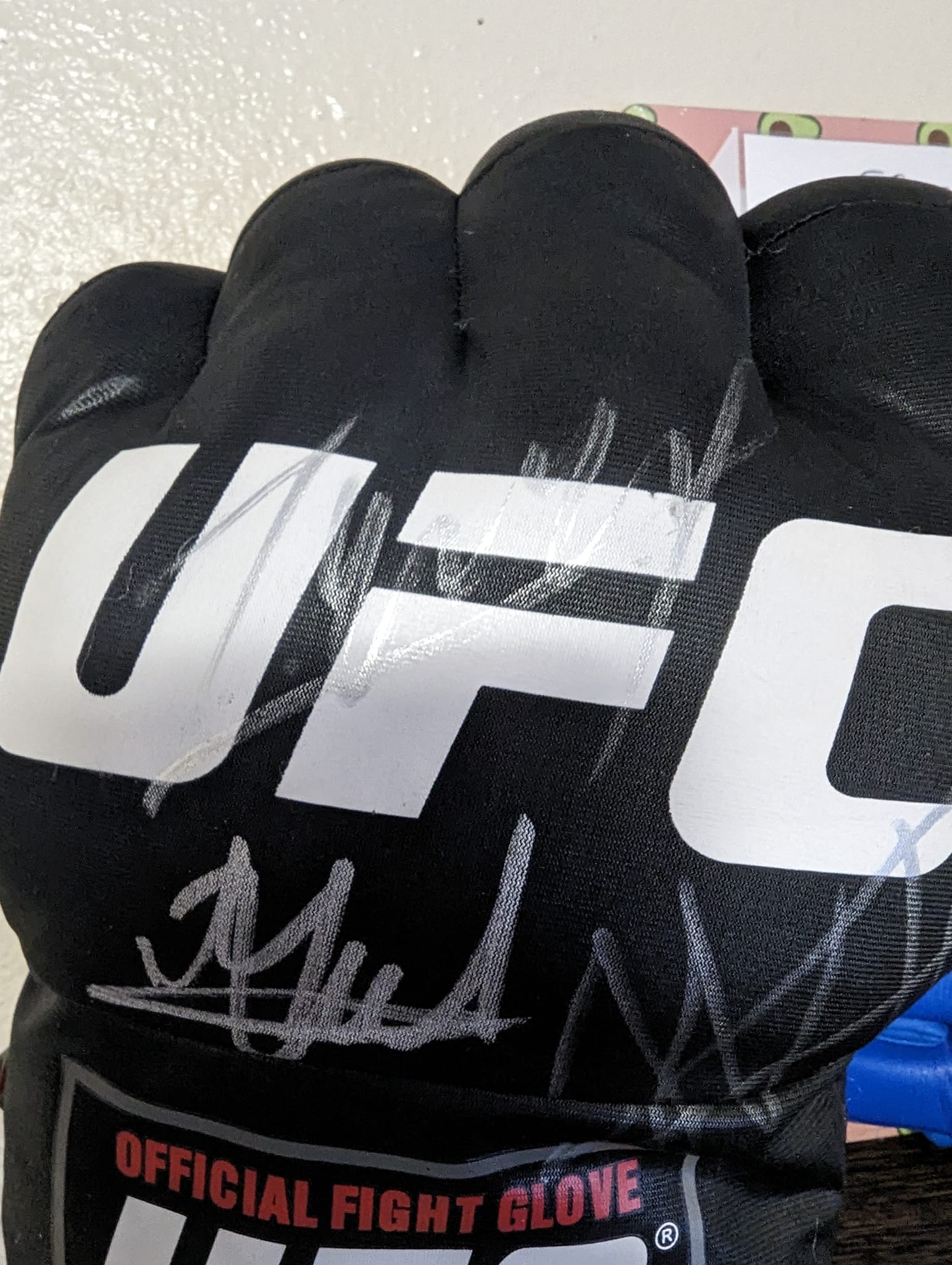 Who signed this UFC glove besides Robbie Lawler?
