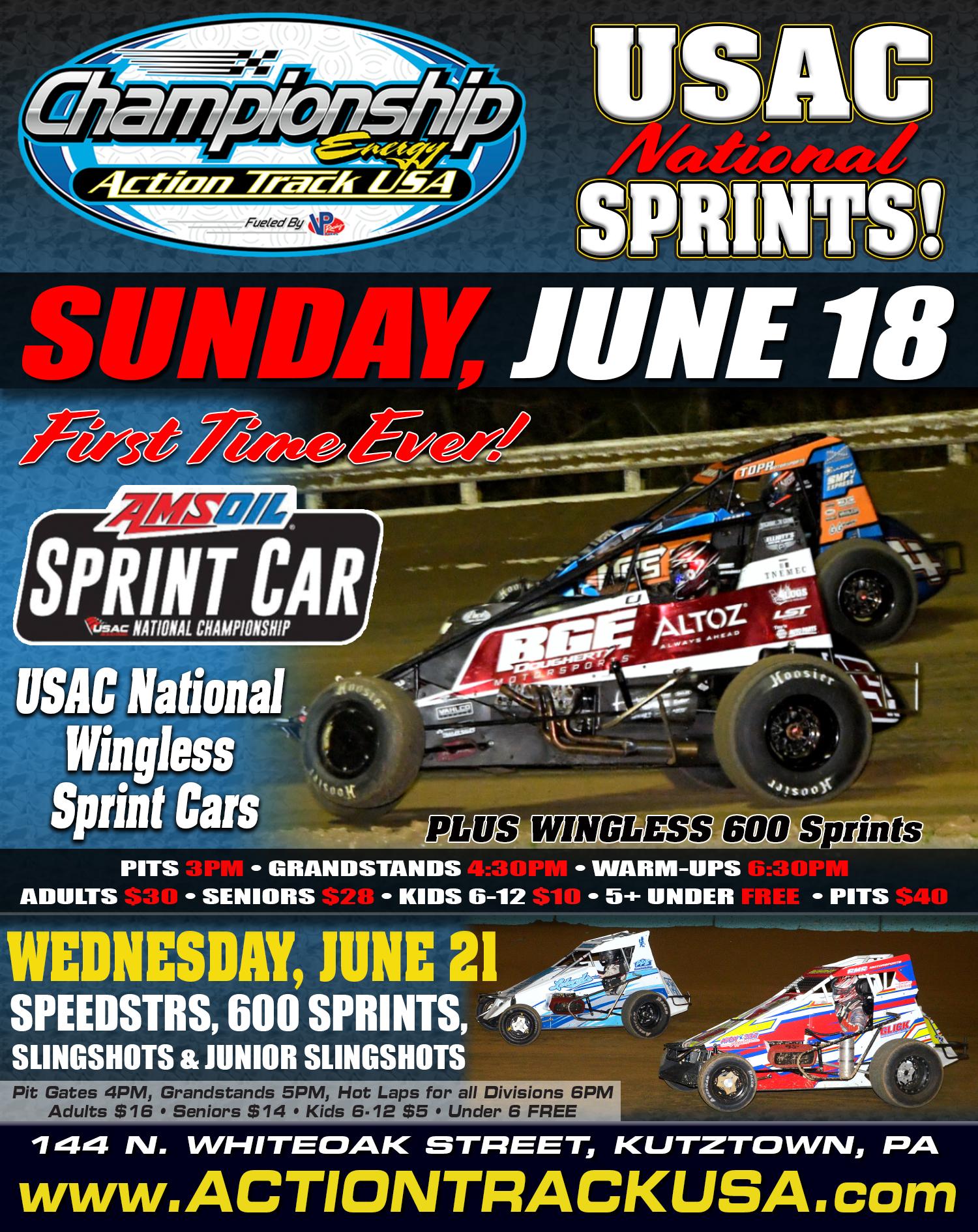 ‼️ USAC Racing NATIONAL SPRINT CARS +... - Action Track USA | Facebook
