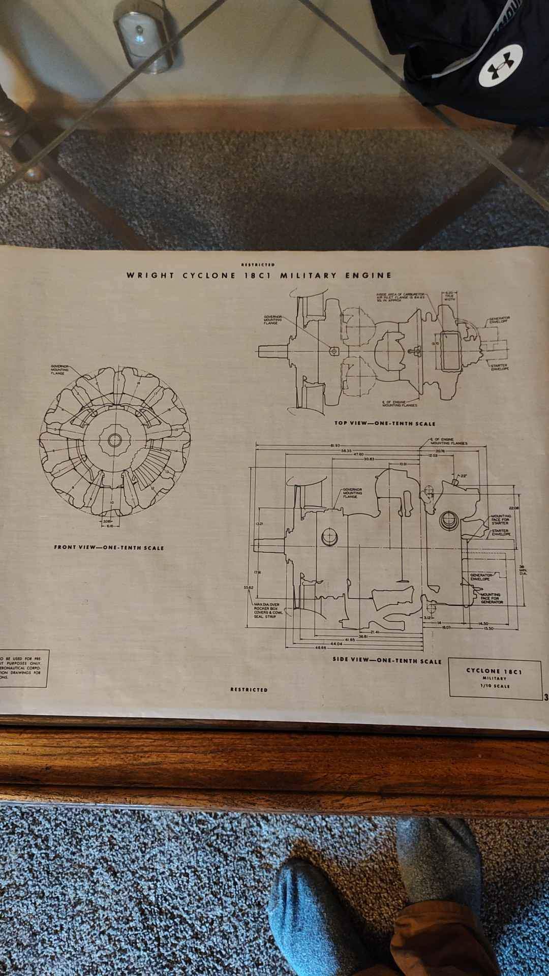 wright cyclone aircraft engine blueprints - Letters & Correspondences ...