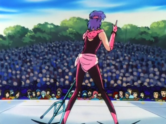 Yellow Dancer sings to the crowd at Norristown! Watch #Robotech on