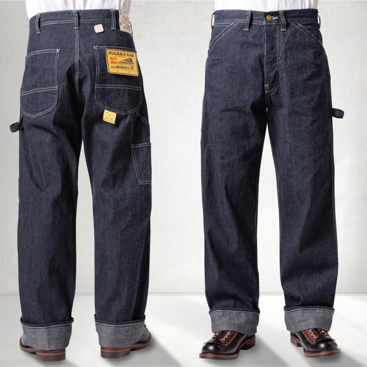 Sugar Cane & Co. blue denim work pants made in Japan