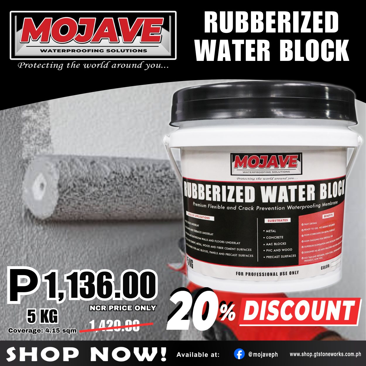 Mojave - Flex your waterproofing power with Mojave Rubberized Water ...