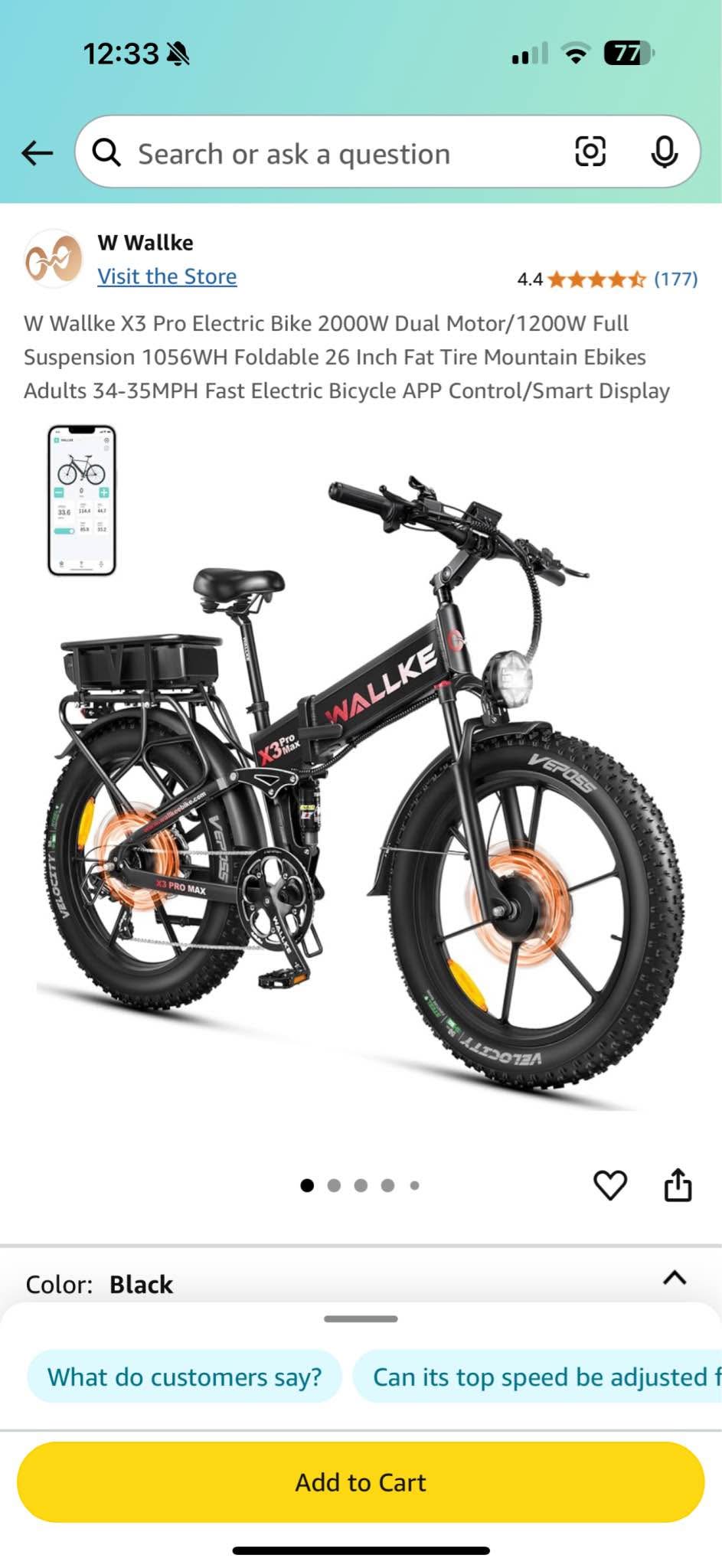 Bicicleta Eléctrica Wallke X3 Pro MAX - Doble Motor, Doble Batería 48V44Ah, 26 Pulgadas, Fat Tire, Suspensión Completa