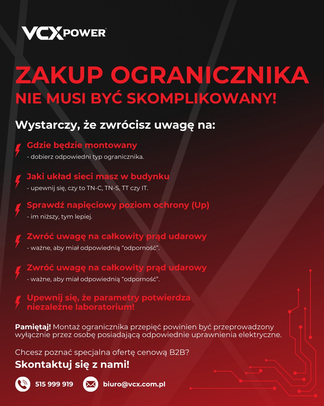 VCX Power - ekspert od systemów przeciwprzepięciowych