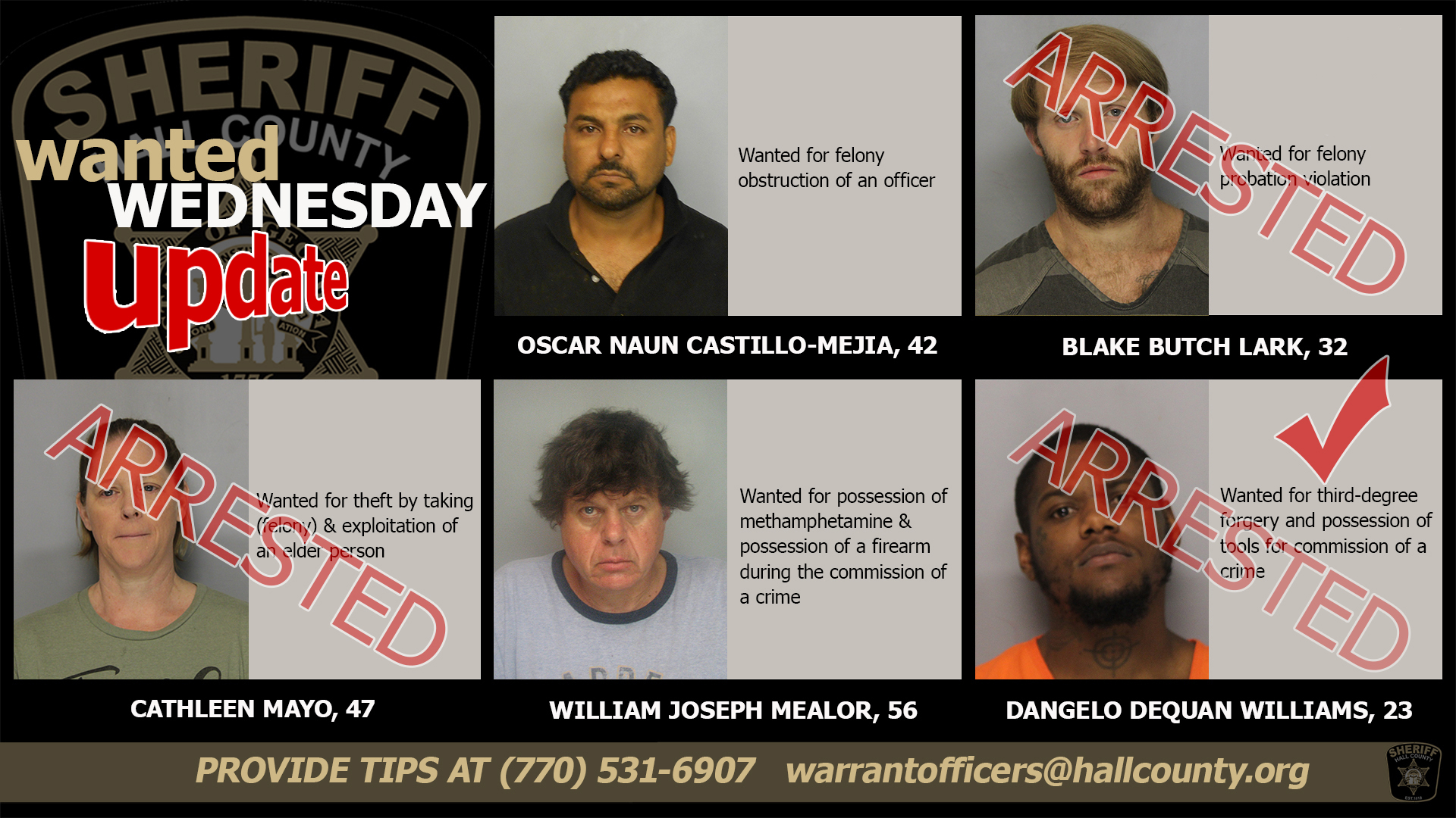 𝗨𝗣𝗗𝗔𝗧𝗘, 𝗪𝗲𝗱𝗻𝗲𝘀𝗱𝗮𝘆, 𝗦𝗲𝗽𝘁.... - Hall County Sheriff's Office | Facebook