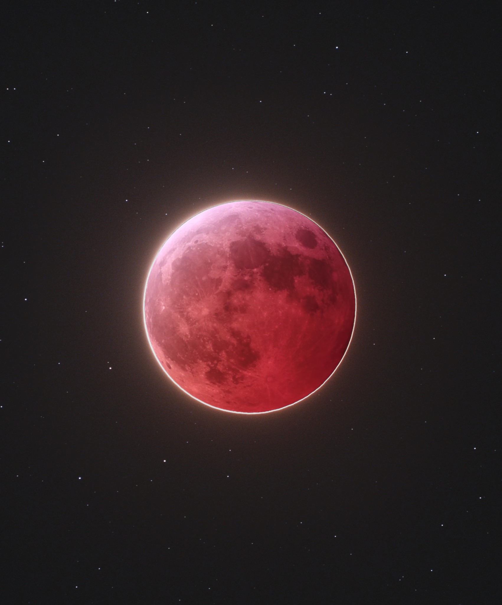 Impressive picture of this morning's total lunar eclipse! 📸Randy