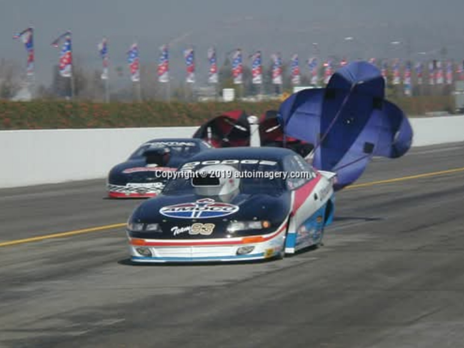 Drag - Allen Johnson slowing his Mopar after a pass. Can't quite place ...