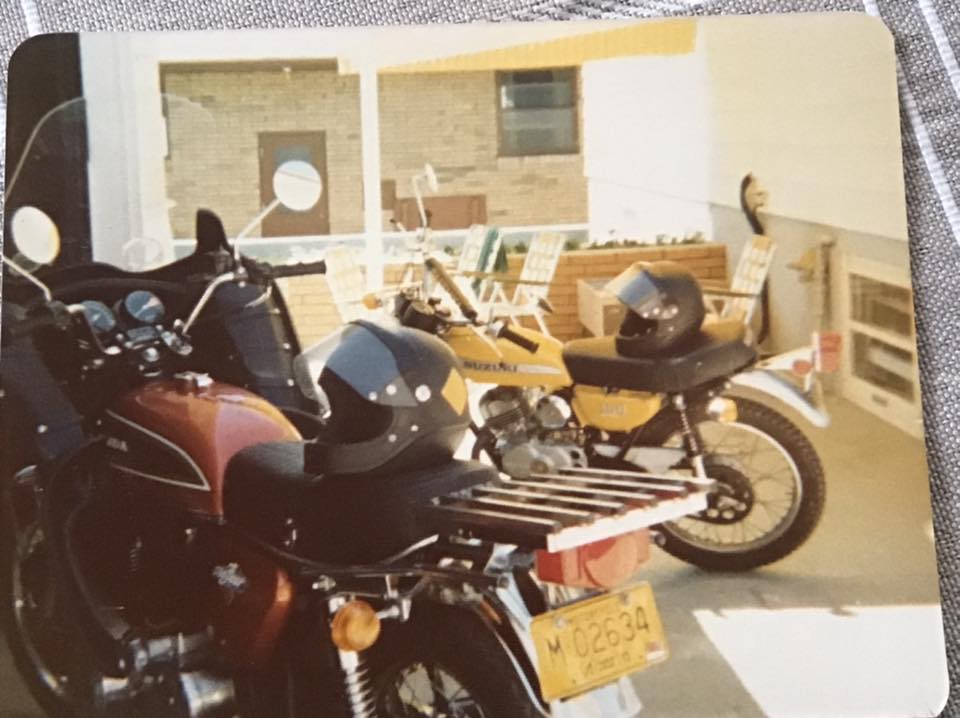 My first bike a 1975 Suzuki TS100 and my brothers first bike a