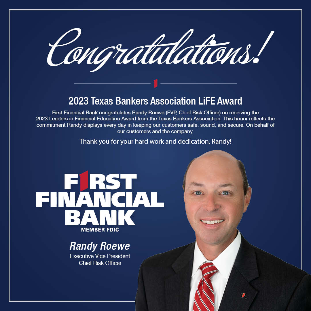 First - Congratulation to Randy Roewe (EVP, Chief Risk Officer) for ...
