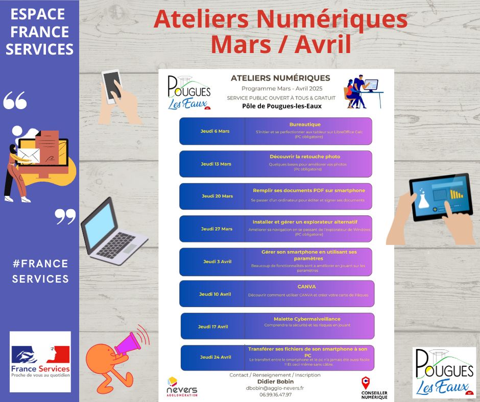 Ville Pougues - [ATELIERS NUMÉRIQUES]- Le programme de mars / avril ...