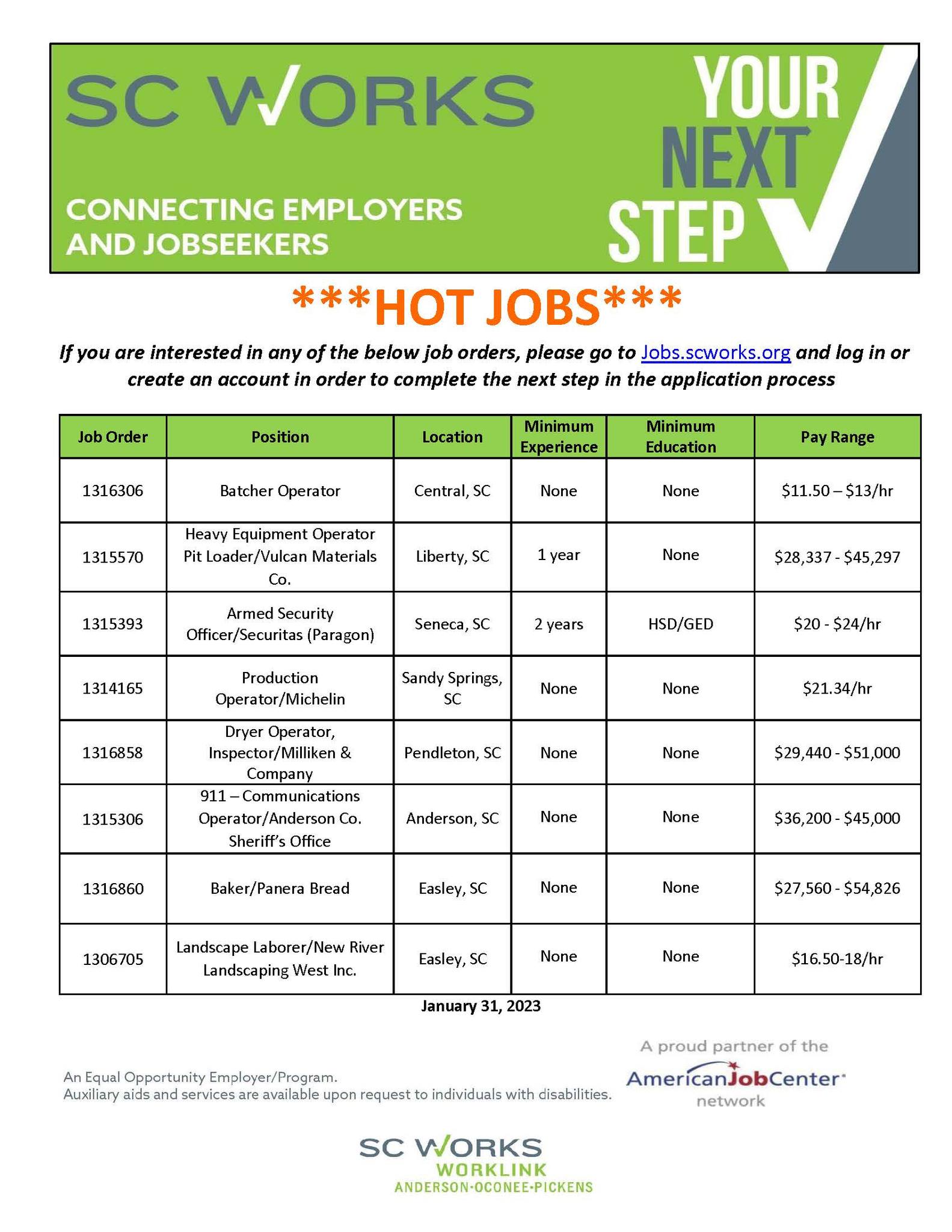 HOT JOBS! Check out all of these... - SC Works WorkLink | Facebook