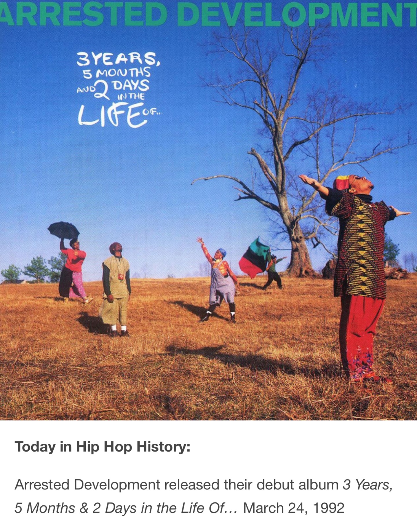 オリジナル盤 ARRESTED DEVELOPMENT HIPHOP R&B 34 years ago today, Arrested Development released their