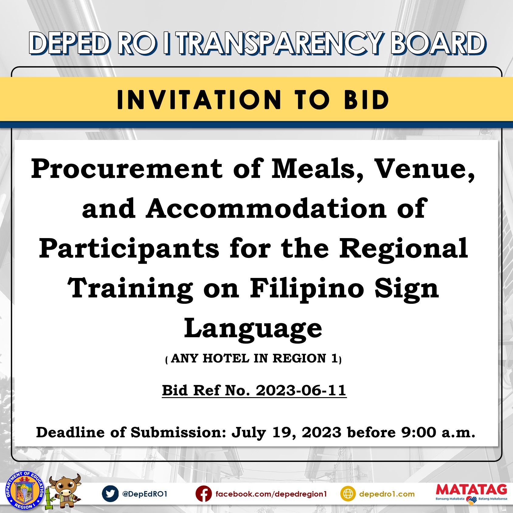 DepEd Region I - 📋 Invitation to Bid from all qualified... | Facebook